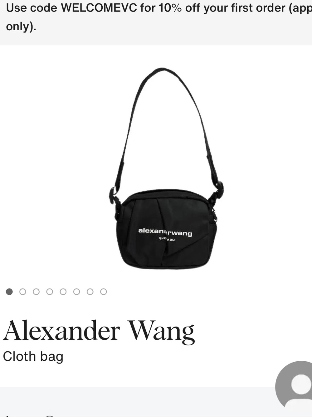Alexander Wang Black Nylon Crossbody Bag with White Logo
